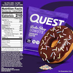 Quest Nutrition Bake Shop, Chocolate Frosted Donuts, 14g Protein, Less than 1g Sugar, Protein Snack, Low Sugar, 4 Count