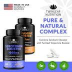 Natural Serotonin Supplement - Made in USA Manganese Serotonin & Cortisol Manager - Serotonin Booster Vitamin Supplement for Women with 5-HTP Vitamin B6 B12 GABA L Theanine L Tryptophan - 60 Capsules