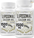 Liposomal Calcium AKG Supplement 1500 MG (Alpha-Ketoglutaric Acid), More Effective Than AAKG, Ca AKG for Longevity, Age Defense, Cellular Energy, Metabolic Function, 120 Softgels