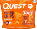 Quest Nutrition Nacho Cheese Tortilla Style Protein Chips, 18g Protein, 4g Net Carb, Low Carb, Gluten Free, 1.1 oz (Pack of 4)