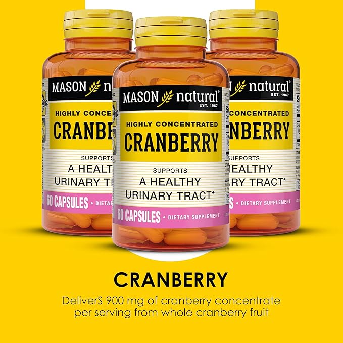 MASON NATURAL Cranberry Highly Concentrated 900 mg, 3 Month Supply, Antioxidant & Immune Health, Supports Healthy Urinary Tract, 3 Pack