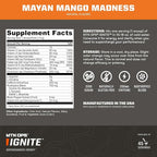 MTN OPS Ignite Sugar Free Energy Drink Powder with 200mg Caffeine, Nootropic Blend for Energy, Focus & Endurance, L Arginine & L Citrulline Pre Workout, 45 Servings, Mayan Mango