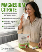 NaturalSlim Magicmag Pure Magnesium Citrate Powder – Stress, Constipation, Muscle, and Heart Support | Magnesium Supplement Drink Mix Strawberry Lime 0.16 Ounce