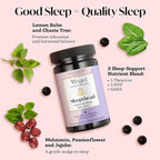 Winged Wellness Sleepyhead Natural Sleep Gummies for Women - Prime Sleep Support Aid for Adults with 3mg Melatonin, L-Theanine, 5-HTP - Blueberry Lavender Flavored - 30 Servings