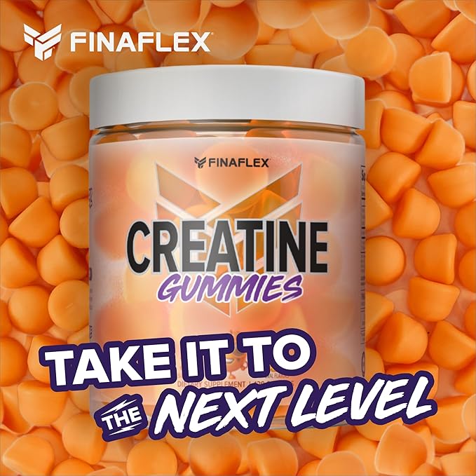 FINAFLEX Creatine Gummies - 120 Gummies - Orange Flavor - Promotes Muscular Strength, Size & Performance - 5g of Creatine Monohydrate Per Serving - 30 Servings