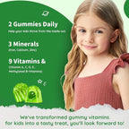 Iron Supplement Gummies for Kids - with Calcium, Zinc, Kids Multivitamin with Iron Gummies - Immune Support, Blood Builder & Energy Support for Iron Deficiency, Anemia, Apple & Kiwi Flavor, 60 Count
