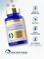 Carlyle Glucosamine Chondroitin MSM | 250 Mini Tablets | Advanced Formula with Turmeric | Non-GMO, Gluten Free