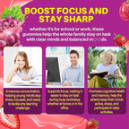 5HTP Gummies for Adults & Kids 8+, Melatonin Free Gummies with Magnesium Glycinate, GABA, L-Glycine, Ashwagandha, Vitamin B6 for Delicious Zzzs, Brain & Muscle Relaxation, 0 Sugar 60 Count (Pack of 1)