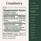 Nature's Bounty Cranberry Pills for Women Urinary Tract Health, Cranberry Supplements with Concentrate & Vitamin C, 120 Softgels