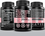 14-in-1 Women’s Inositol Complex Supplement – 40:1 Myo & D-Chiro Inositol with Folate, Vitamin D3, Zinc, Magnesium & Botanicals for Hormone & Feminine Wellness Support – (120 Capsules) (Pack of 1)