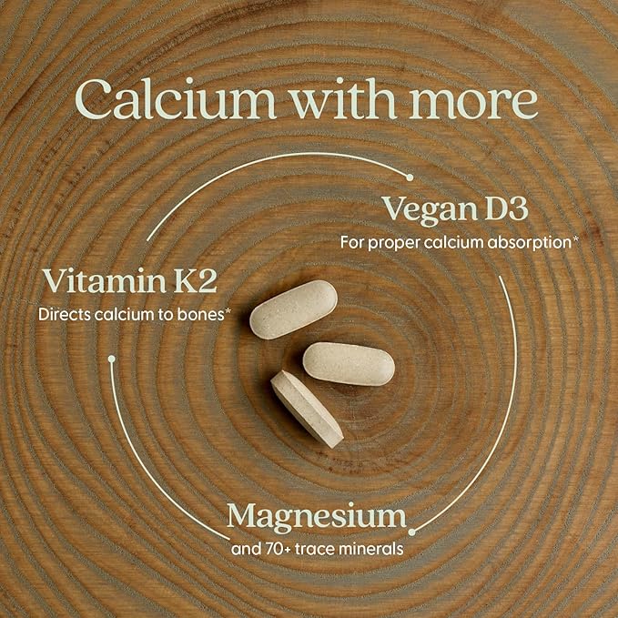 New Chapter Calcium Supplement - Bone Strength Plant-Based USDA Organic Calcium with Magnesium, Vitamin D3+K2, for Bone Health & Joint Mobility, Heart Support, 905 mg dose - 60 Slim Tablets