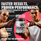 Natures Aid NSF Certified Creatine Gummy 5g - Creatine Monohydrate Gummies – Pre-Workout Energy & Muscle Growth Support for Men & Women | Peach Electrolyte Gummies (135 Count)