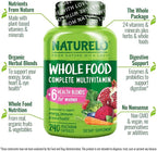 NATURELO Whole Food Multivitamin for Women - with Vitamins, Minerals, & Organic Extracts - Supplement for Energy and Heart Health - Non GMO - 240 Vegan Capsules