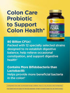 Renew Life Probiotic Colon Care Probiotic Capsules, Daily Supplement Offers Colon Support, L. Rhamnosus GG, Dairy, Soy and gluten-free, 80 Billion CFU, 60 Count