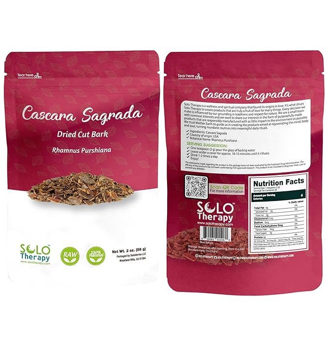 Cascara Sagrada Bark Herbal Tea - Cut and sifted - Rhamnus purshiana Resealable Bag - 56 grams - Premium Quality (Cascara Sagrada Bark)