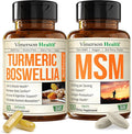 Boswellia Turmeric Curcumin Supplement + MSM 2000mg Bundle – Supports Joint Health & Aids Inflammatory Response – with Ginger Root, Organic Turmeric Powder & Curcumin with Black Pepper (BioPerine)