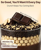 Chocolate Protein Shake, 16g Protein & High Fiber, Low Sugar, Keto-Friendly Meal Replacement powder with Roasted Almonds & Oat Crunch Balls (7 Packs, 1.41 oz Each)