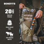 MTN OPS Big Stick High Protein Meat Sticks - 20g Protein, 10% Collagen - Jalapeño Pepper Jack Flavor - Individually Wrapped Beef Snacks - 10 Count Carton
