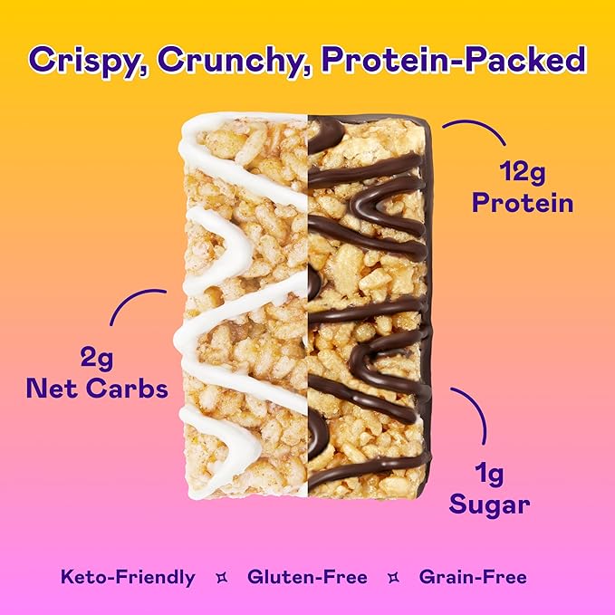 Magic Spoon Treats - 16 Gluten Free Protein Bars: 8 Chocolate Peanut Butter & 8 Marshmallow - High Protein Gluten Free Snack - Sugar & Grain Free Protein Cereal Bar - Low Carb & Keto Friendly