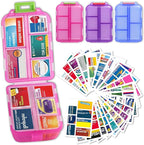 iouwei Large Pill Organizer with Medicine Labels, Travel Daily Pill Container, Mini Medication Organizer, 7-Day Pill Case, Set of 3 (Blue+Pink+Purple)