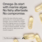 Momentous Vegan Omega-3 - Plant-Based EPA & DHA Supplement for Men & Women - Sourced from Algae Oil - Supports Heart, Joint, & Brain Health - NSF Certified for Sport - 1,000 mg - 30 Servings