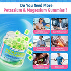 Potassium Citrate Gummies 1666mg for Adults - Potassium Supplement, Magnesium Glycinate, Zinc, B6, B12 & C – Electrolyte Gummies for Energy, Recovery & Leg Cramps, Vegan 120 Cts