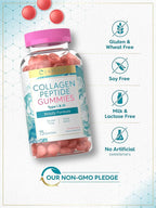 Carlyle Collagen Gummies | Strawberry Flavor Beauty Supplement | Hydrolyzed Collagen Peptides for Women & Men | Type 1 & 3 | Non-GMO, Gluten Free