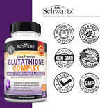 BioSchwartz Glutathione Supplement 500mg - Liver Detox with Quercetin, Vitamin C, Milk Thistle, Alpha Lipoic Acid - Immune Support Pill - Enhanced Immunity Defense Health Formula - 60 Capsules
