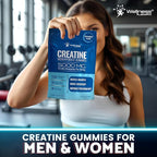 Creatine Gummies 5000mg, 30 Servings Creatine Monohydrate Gummies - Third-Party Tested Creatine for Women, Strawberry Flavor Creatine for Men, Muscle Growth, Strength, and Recovery - Pack of 1