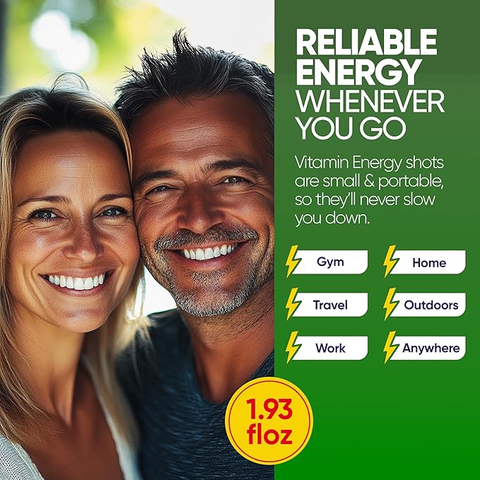 Vitamin Energy Immune+ Extra Strength Energy Shot Watermelon Burst 24 Pack, 260mg Natural Caffeine, B-Vitamins, Citicoline, Green Tea, Immunity & Focus Support, Zero Sugar, Gluten-Free 1.93 fl oz