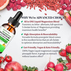 Liquid Magnesium Supplement, Organic 5-in-1 Magnesium Complex Drops 丨 Glycinate, Taurate, Oxide, Malate, Citrate w/L-Theanine, Ashwagandha for Cortisol, Sleep*, Stress, Muscle,