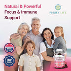 World's First Mushroom Complex Gummies with Lions Mane, Immune Support & Stress Relief, Nootropic Mushroom Supplement for Adults & Children (90 Chews 2500mg/serving)