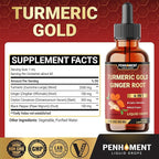 4 in 1 Liquid Turmeric Curcumin Drops Ginger Ceylon Cinnamon and Black Pepper - 2FL oz - 60 Servings