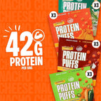 Twin Peaks Ingredients Low Carb, Keto Friendly Protein Puffs, (Variety Pack, 2.1 Ounce), 2 Servings, 3 Pack (60g, 42g Protein, 4g Carbs)