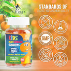 Kids Multivitamin Gummies - Sugar Free - Tasty Orange Flavor Gummy - Daily Immune Support with 100% Vitamin B12 - Essential Vitamins A, C, D3, E, B6, & Zinc Kid's Multivitamin - Non-GMO - 60 Gummies