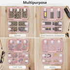 FYY Weekly Pill Organizer with Labels,8 Compartments Travel Daily Pill Case Airtight Moistureproof Large Pill Box to Hold Vitamins, Fish Oil, Supplements,Cotton Swab and Bandages-Pink