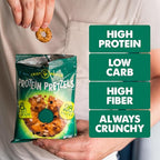 CRISP POWER Protein Pretzels, Variety Pack With Sea Salt, Sesame, & Everything, Up To 28G Protein, High Protein Snack, High Fiber, Low Carb Crunchy Pretzel Snacks, No Added Sugar, 1.75 oz Bags, 24 Pack, Vegan, Keto