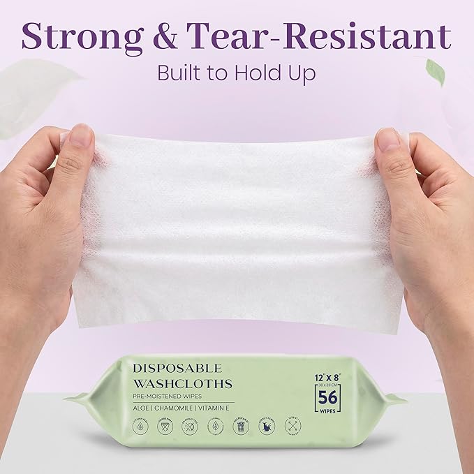 X Large Wet Wipes for Adults - 6 Packs of 56 [336 Count] Disposable Incontinence Wipes, 12" x 8" Adult Wipes for Elderly - Personal Body Wipes for Women and Men, Pre Moistened Adult Washcloths