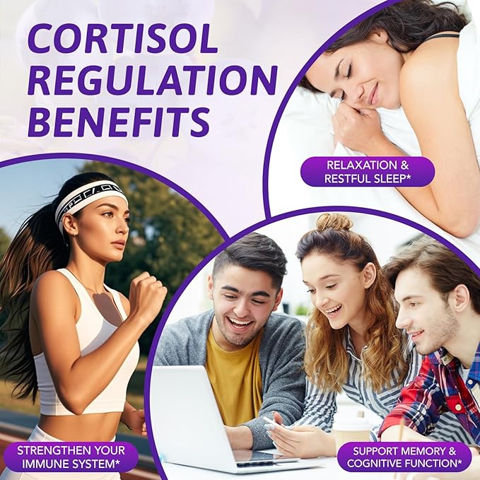 Cortisol Supplements for Women & Men - Control & Lower High Cortisol Level-Adrenal Health Balance Sleep Stress Support, Hormone Balanced for Women, Mood Focus,Cortisol Calm