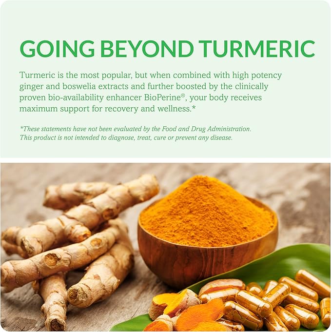 Organic Turmeric Curcumin Complex with Quercetin, Ginger and Boswellia - 60 Capsules