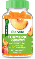 Lifeable Turmeric Curcumin with Ginger & Black Pepper Extract – Great Tasting Natural Flavor Gummy –Vegetarian GMO-Free Supplement – 90 Gummies