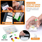 CURRAVAX Pill Pouch Bags for Travel Pack of 400 - BPA Free 3 x 2.75 inch Pill Pouch - Pill Pouches for Medicine with Write on Label –Clear Ziplock Pill Baggies for Travel Medicine Organizer