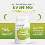 AMBROSIAL Evening Primrose Oil (EPO) 1000mg | 60 Capsules | Rich Source of Omega 6 & GLA | Non-GMO, Gluten Free | No Artificial Preservatives (Pack of 2-120 Capsules)