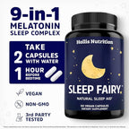 SLEEP FAIRY Natural Sleep Aid | Magnesium Glycinate 500mg, Melatonin 10mg, L-Theanine, B6, 5-HTP, GABA, Valerian Root & Ashwagandha | Herbal Sleeping Pills for Adults | Vegan Sleep Pills | MADE IN USA