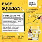 Wild & Organic Chamomile Tincture - Add to Tea for Relaxation Support - 500 mg Chamomile Flowers Drops - Mood Support Herbal Supplement - 28-Day Supply - Vegan, Sugar & Alcohol-Free - 2 fl oz