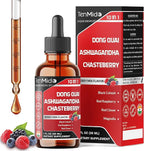 10in1 Liquid Dong Quai Supplement for Women with Ashwagandha, Chasteberry, Black Cohosh, Red Clover, Magnolia, Red Raspberry, Hops Flower, Lemon Balm, and Ginger - 30ml 1 Fl Oz