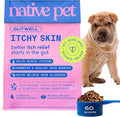 GutWell Itchy Skin - Dog Itching Skin Relief & Seasonal Allergy Itch Relief for Dogs - Promotes Skin Hydration, Elasticity & Healthy Barrier with Triple-biotic Blend, Zinc, & Vitamin E - 60 Scoops