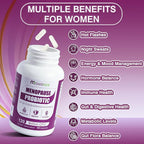 Menopause Supplements for Women, 120 Billion CFU Womens Probiotic, 13-in-1 Herbs Complex for Menopause Relief, Hormone Balance, Hot Flashes, Mood Swings, Night Sweats (60 Capsule)
