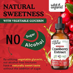 Wild & Organic Cranberry Concentrate Liquid Drops - Urinary Tract Support with Cranberry Supplement for Women & Men - 500 mg Extract per Serving - Vegan, Sugar & Alcohol-Free - 4 fl oz
