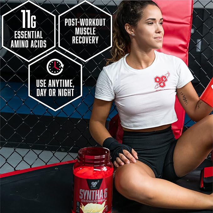 BSN SYNTHA-6 EDGE Protein Powder, Strawberry Protein Powder with Hydrolyzed Whey, Micellar Casein, for Muscle Gain, Low Sugar, 24g Protein, Strawberry Milkshake, 28 Servings, 2.34 Pound (Pack of 1)